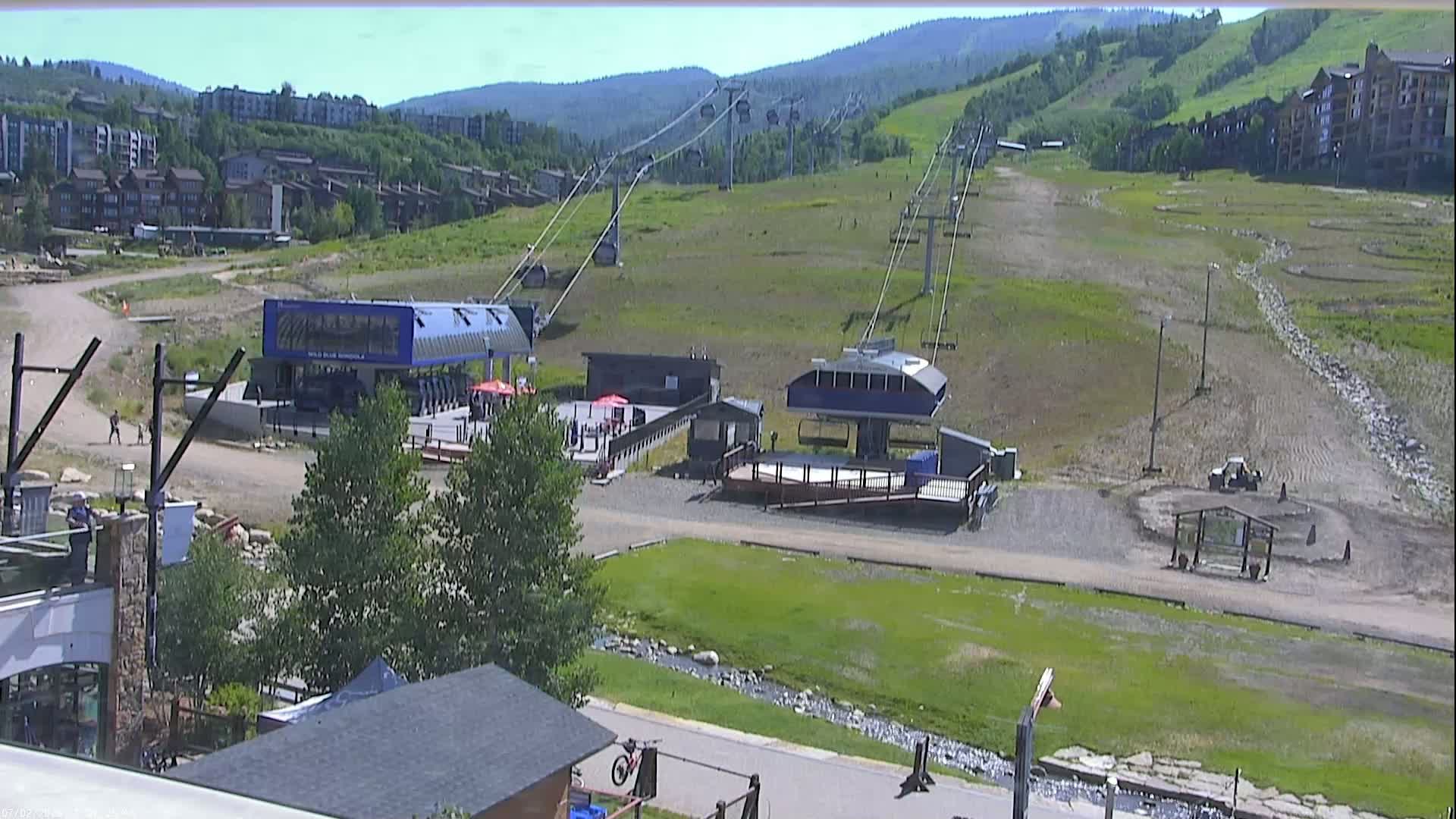 Steamboat Resort Christie Peak Express & Wild Blue Gondola Ropeway & Ski Slopes Live Cam - Steamboat Springs, Routt County, Colorado, USA