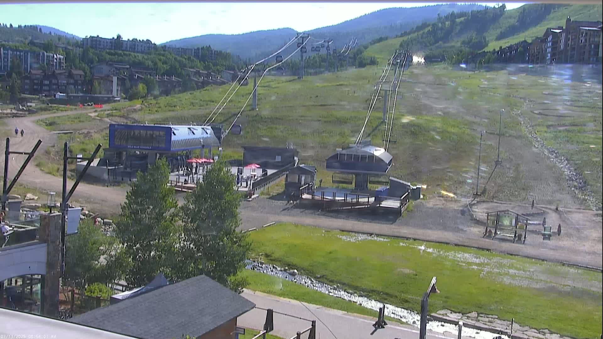 Steamboat Resort Christie Peak Express & Wild Blue Gondola Ropeway & Ski Slopes Live Cam - Steamboat Springs, Routt County, Colorado, USA