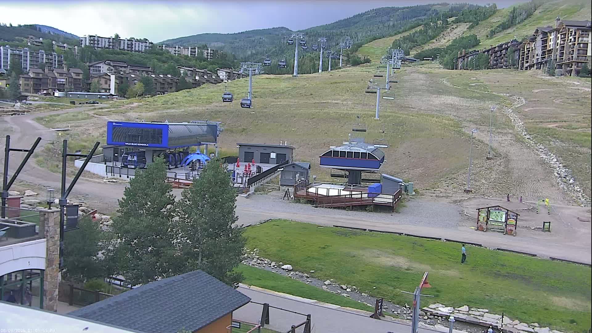 Steamboat Resort Christie Peak Express & Wild Blue Gondola Ropeway & Ski Slopes Live Cam - Steamboat Springs, Routt County, Colorado, USA