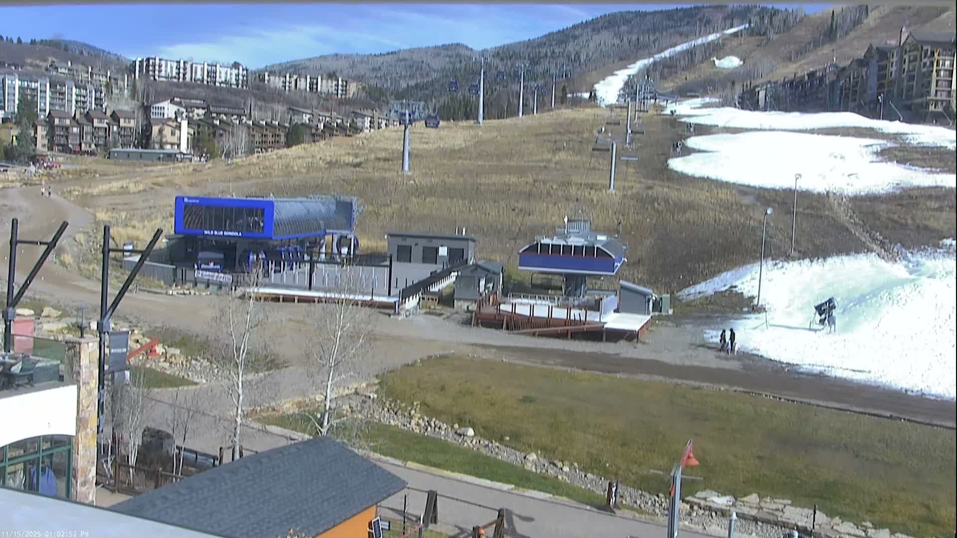 Steamboat Resort Christie Peak Express & Wild Blue Gondola Ropeway & Ski Slopes Live Cam - Steamboat Springs, Routt County, Colorado, USA