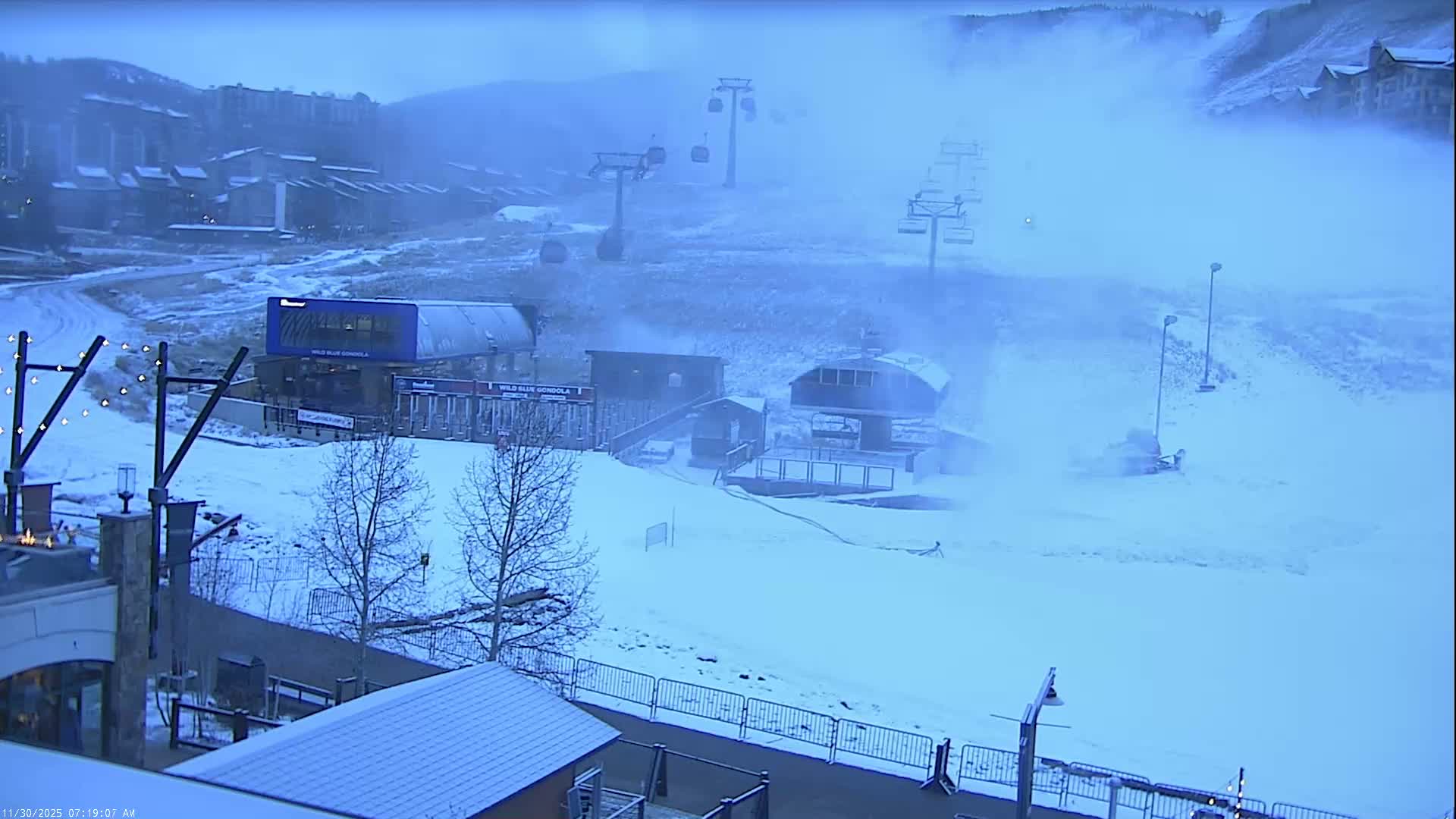 Steamboat Resort Christie Peak Express & Wild Blue Gondola Ropeway & Ski Slopes Live Cam - Steamboat Springs, Routt County, Colorado, USA