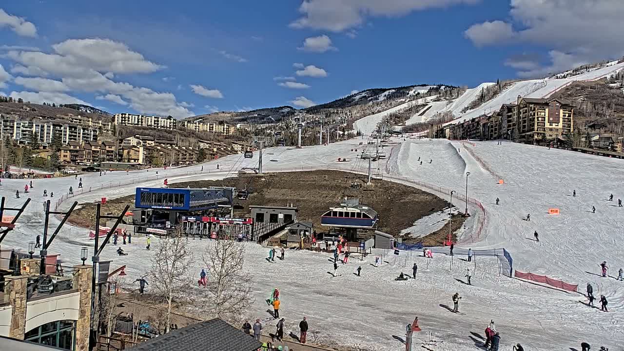 Steamboat Resort Christie Peak Express & Wild Blue Gondola Ropeway & Ski Slopes Live Cam - Steamboat Springs, Routt County, Colorado, USA