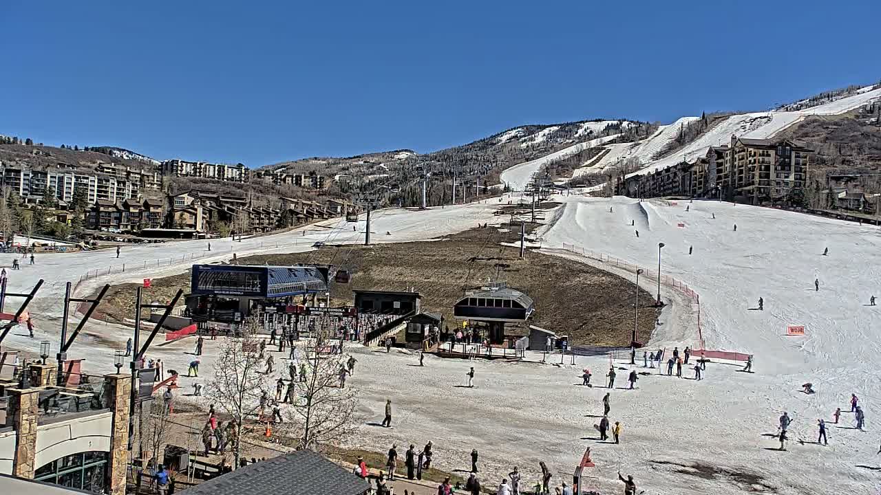 Steamboat Resort Christie Peak Express & Wild Blue Gondola Ropeway & Ski Slopes Live Cam - Steamboat Springs, Routt County, Colorado, USA