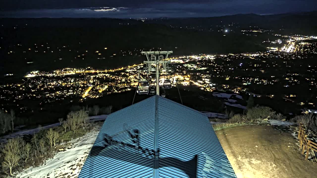 Steamboat Springs City Skyline from Thunderhead Lodge Roof Live Cam - Steamboat Springs, Routt County, Colorado, USA