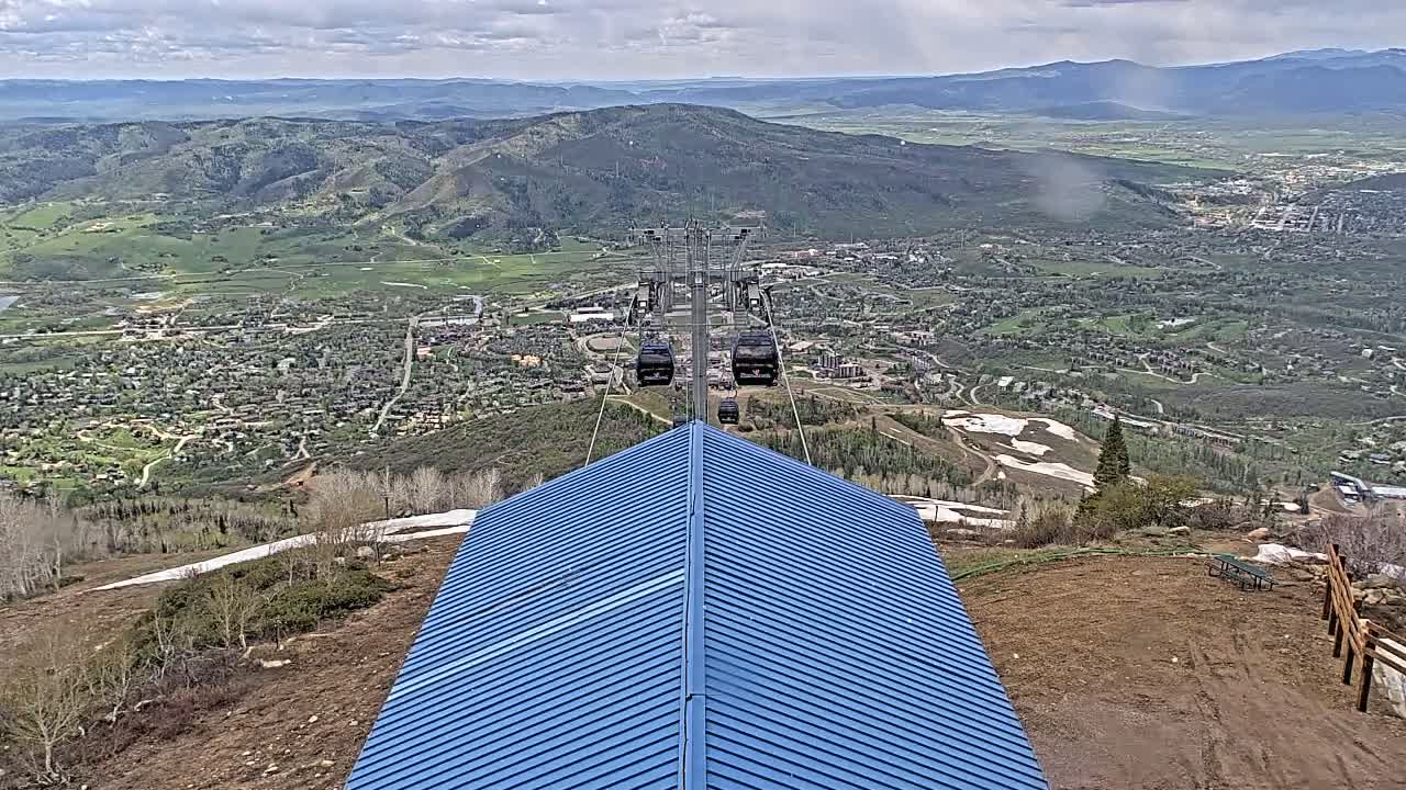 Steamboat Springs City Skyline from Thunderhead Lodge Roof Live Cam - Steamboat Springs, Routt County, Colorado, USA