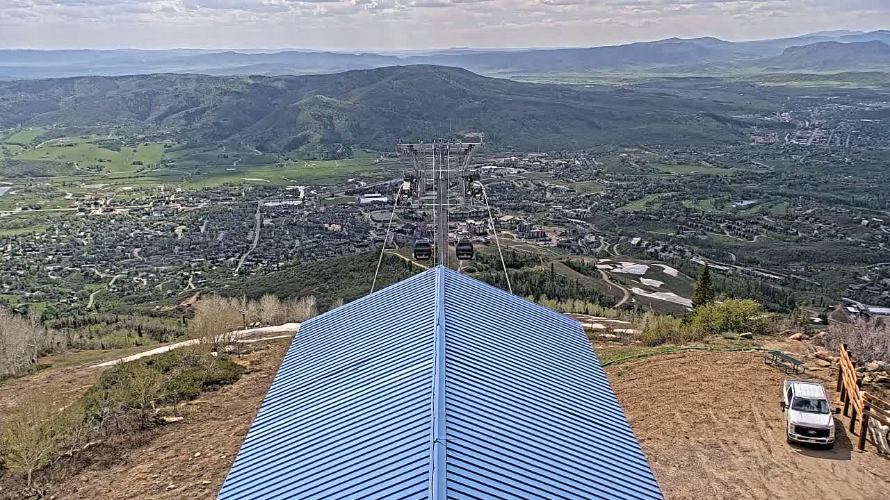 Steamboat Springs City Skyline from Thunderhead Lodge Roof Live Cam - Steamboat Springs, Routt County, Colorado, USA