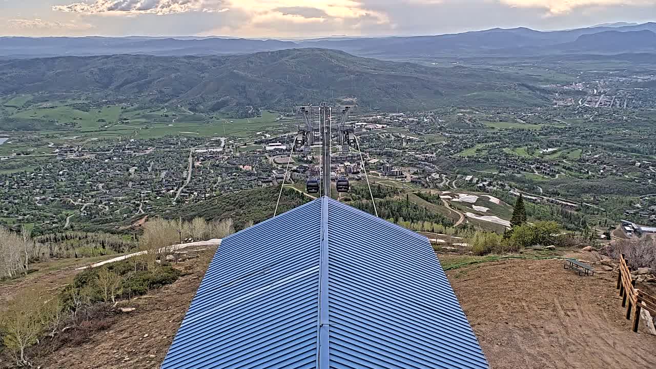 Steamboat Springs City Skyline from Thunderhead Lodge Roof Live Cam - Steamboat Springs, Routt County, Colorado, USA