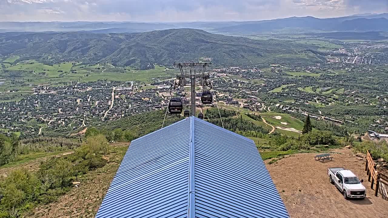 Steamboat Springs City Skyline from Thunderhead Lodge Roof Live Cam - Steamboat Springs, Routt County, Colorado, USA