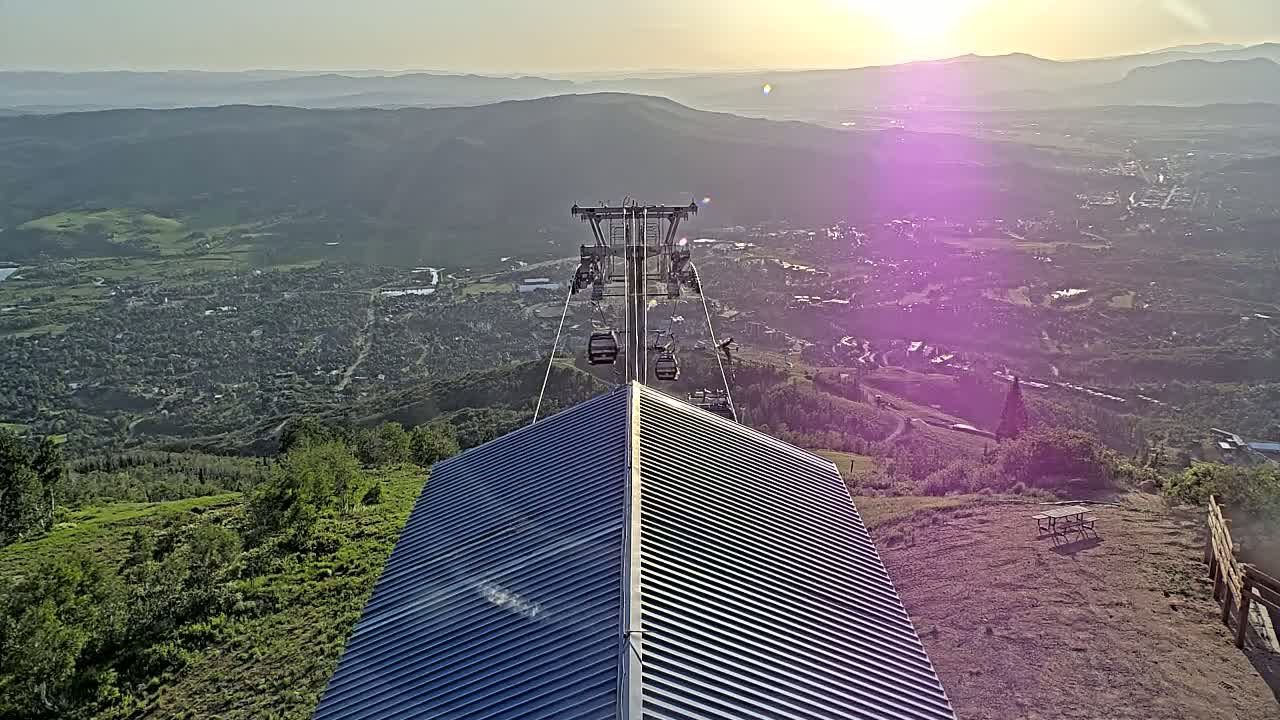 Steamboat Springs City Skyline from Thunderhead Lodge Roof Live Cam - Steamboat Springs, Routt County, Colorado, USA