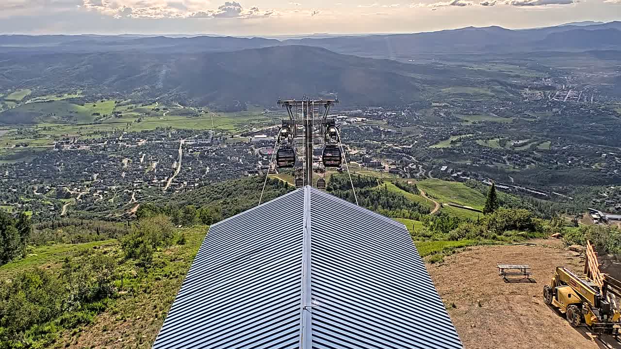 Steamboat Springs City Skyline from Thunderhead Lodge Roof Live Cam - Steamboat Springs, Routt County, Colorado, USA