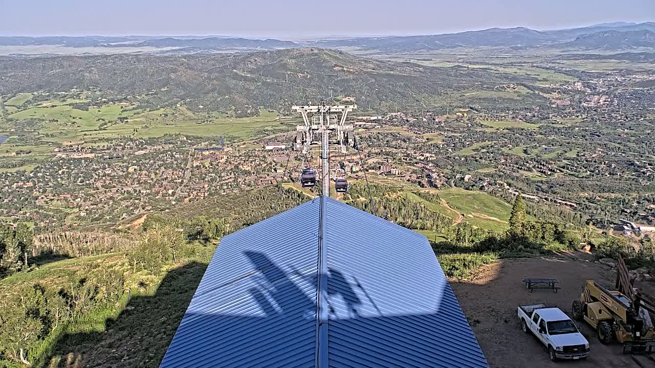 Steamboat Springs City Skyline from Thunderhead Lodge Roof Live Cam - Steamboat Springs, Routt County, Colorado, USA