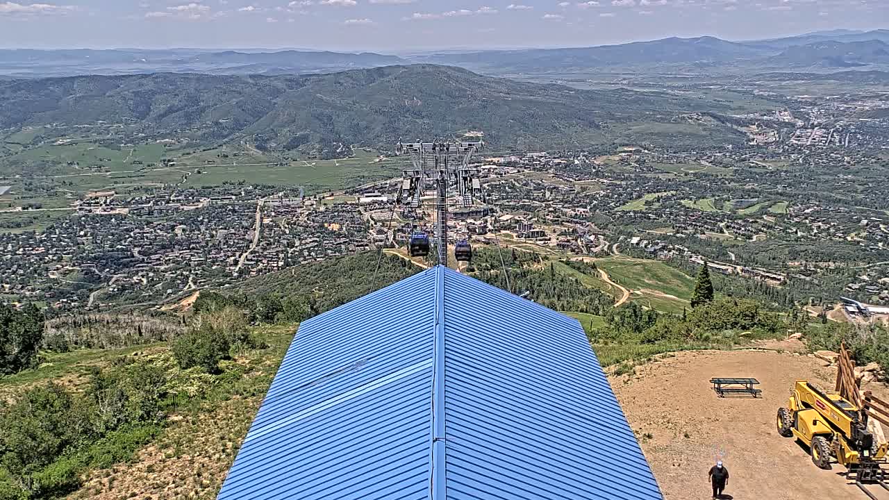 Steamboat Springs City Skyline from Thunderhead Lodge Roof Live Cam - Steamboat Springs, Routt County, Colorado, USA