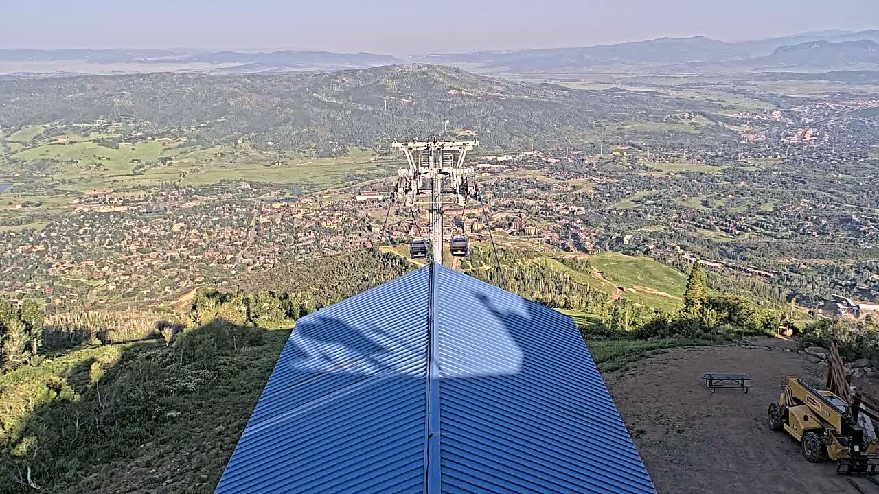 Steamboat Springs City Skyline from Thunderhead Lodge Roof Live Cam - Steamboat Springs, Routt County, Colorado, USA