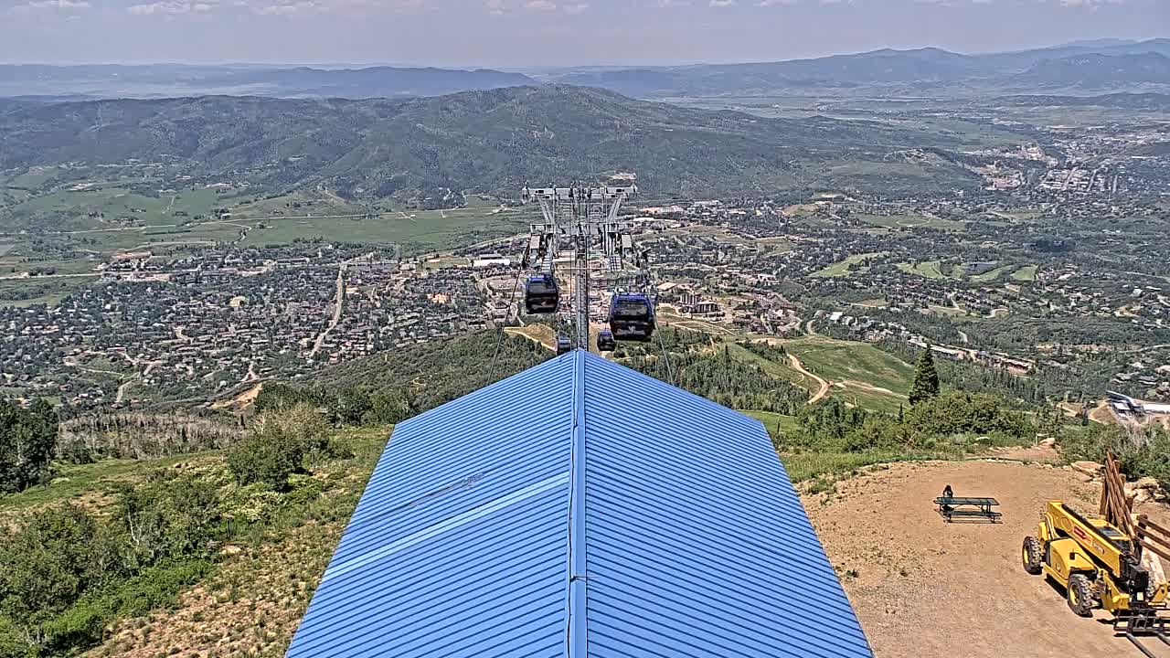 Steamboat Springs City Skyline from Thunderhead Lodge Roof Live Cam - Steamboat Springs, Routt County, Colorado, USA