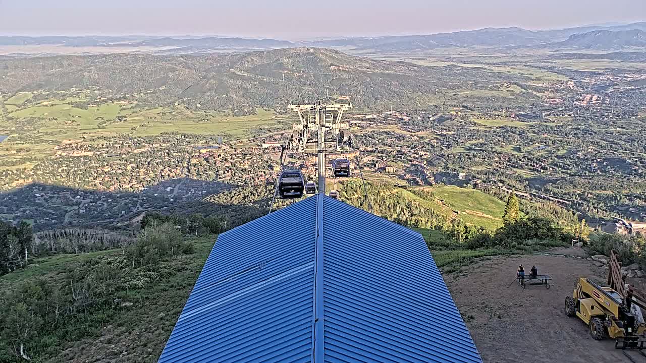 Steamboat Springs City Skyline from Thunderhead Lodge Roof Live Cam - Steamboat Springs, Routt County, Colorado, USA