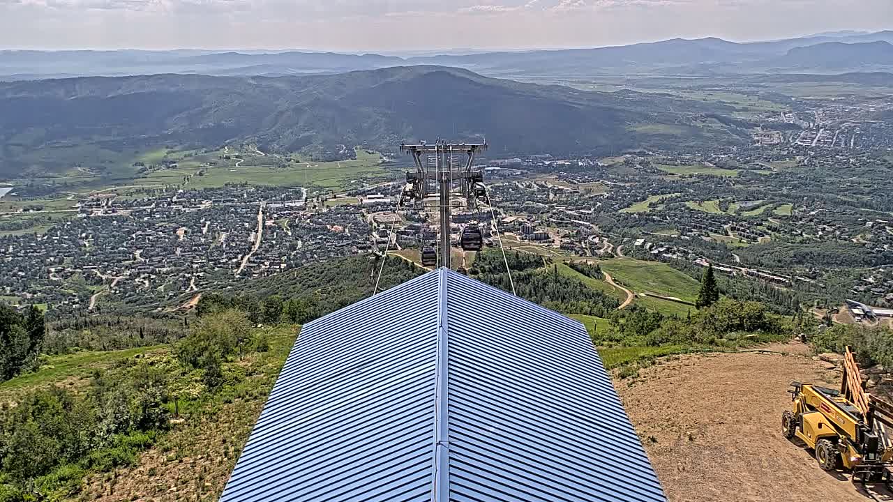 Steamboat Springs City Skyline from Thunderhead Lodge Roof Live Cam - Steamboat Springs, Routt County, Colorado, USA