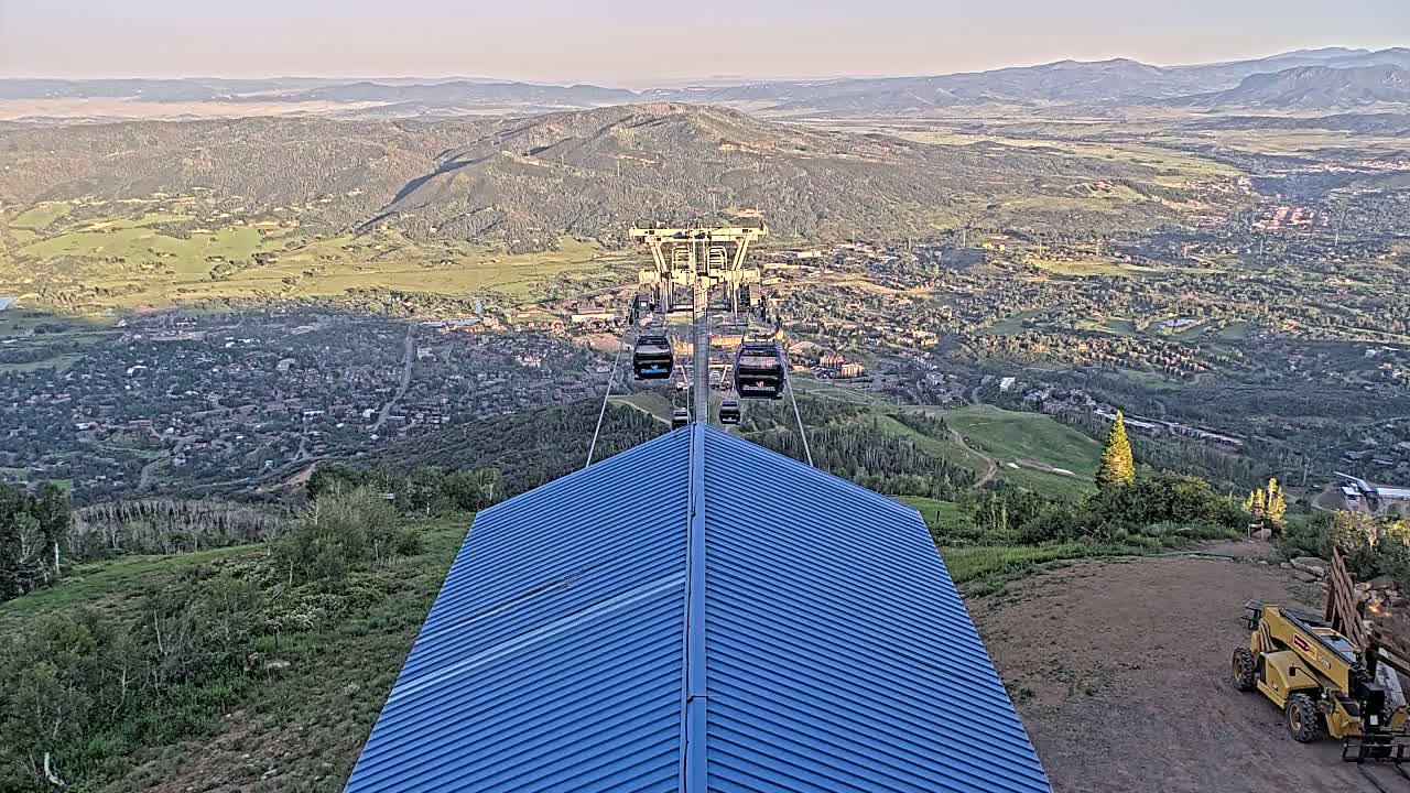 Steamboat Springs City Skyline from Thunderhead Lodge Roof Live Cam - Steamboat Springs, Routt County, Colorado, USA