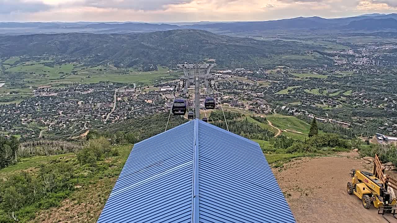 Steamboat Springs City Skyline from Thunderhead Lodge Roof Live Cam - Steamboat Springs, Routt County, Colorado, USA