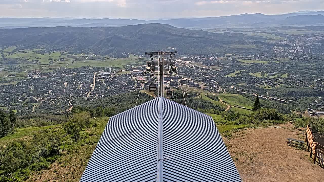 Steamboat Springs City Skyline from Thunderhead Lodge Roof Live Cam - Steamboat Springs, Routt County, Colorado, USA