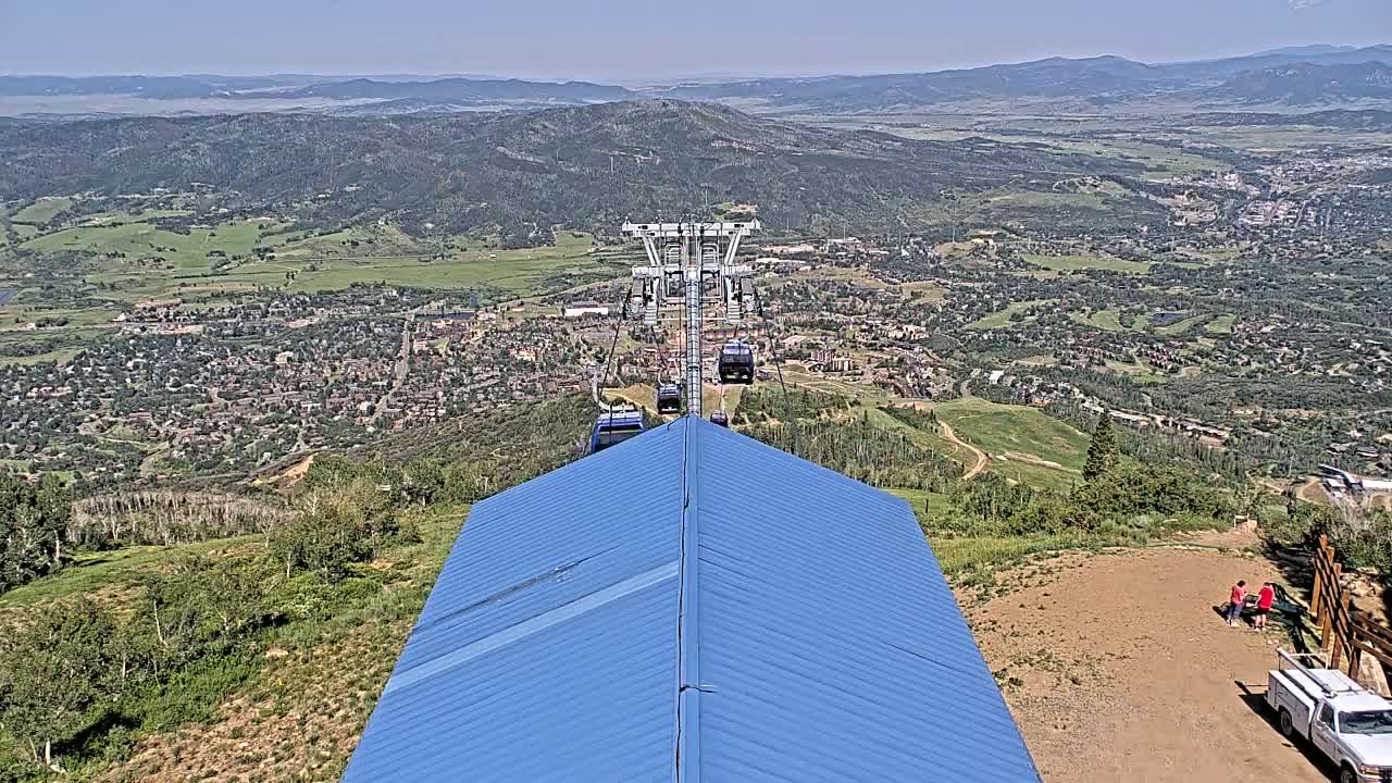 Steamboat Springs City Skyline from Thunderhead Lodge Roof Live Cam - Steamboat Springs, Routt County, Colorado, USA