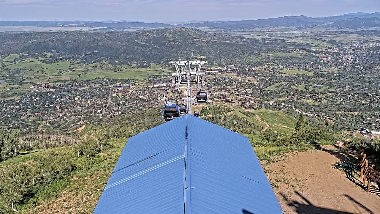 Steamboat Springs City Skyline from Thunderhead Lodge Roof Live Cam - Steamboat Springs, Routt County, Colorado, USA