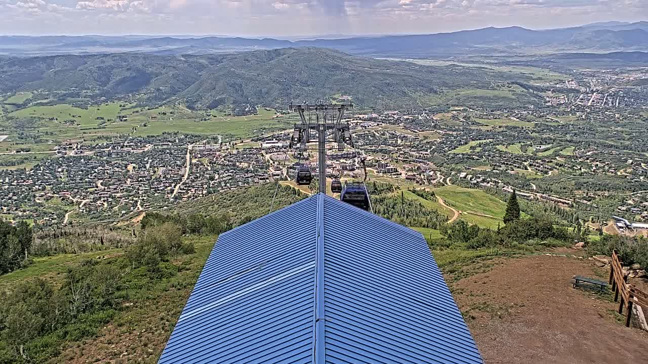 Steamboat Springs City Skyline from Thunderhead Lodge Roof Live Cam - Steamboat Springs, Routt County, Colorado, USA