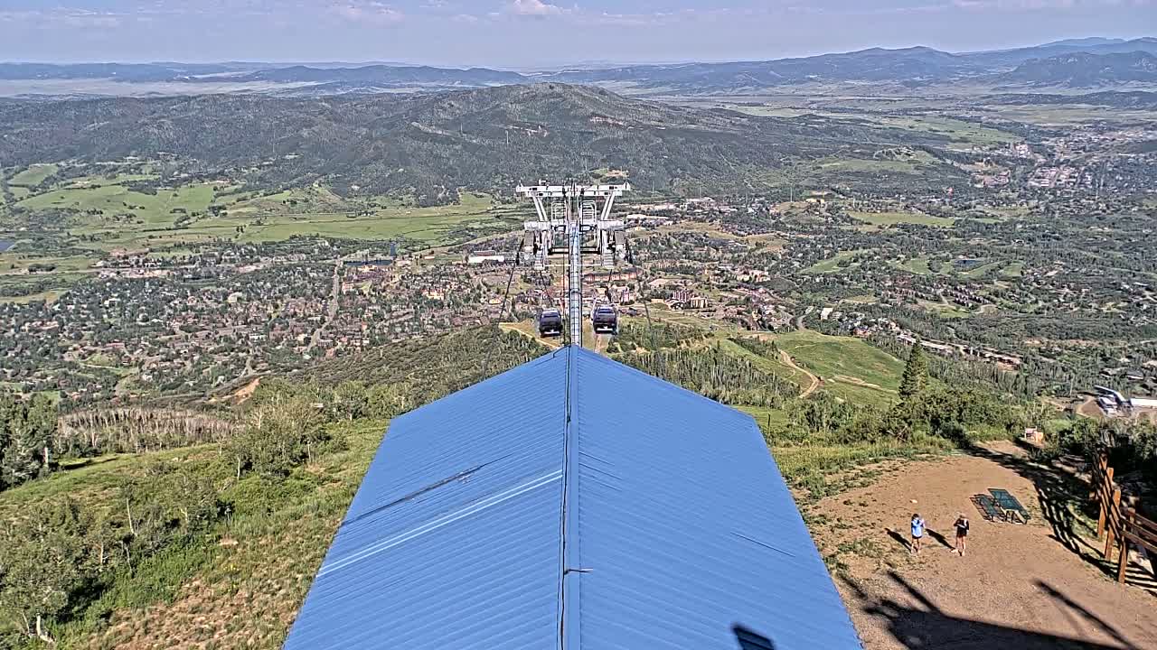Steamboat Springs City Skyline from Thunderhead Lodge Roof Live Cam - Steamboat Springs, Routt County, Colorado, USA