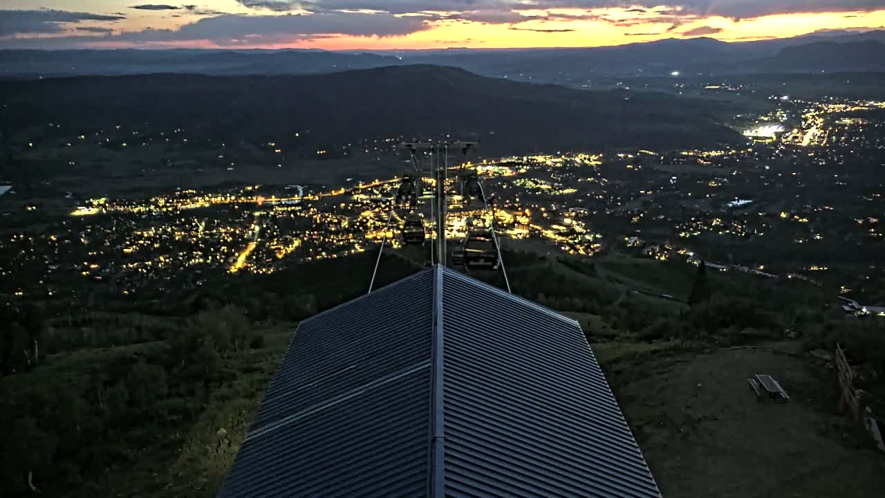 Steamboat Springs City Skyline from Thunderhead Lodge Roof Live Cam - Steamboat Springs, Routt County, Colorado, USA