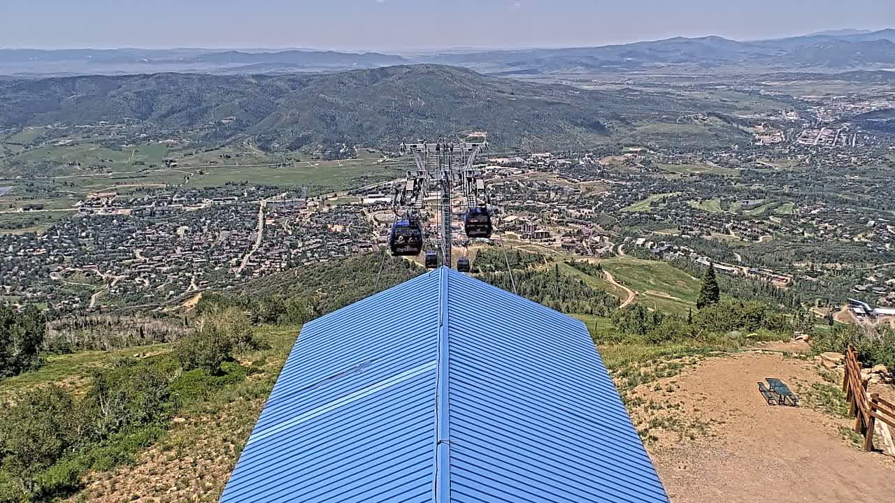 Steamboat Springs City Skyline from Thunderhead Lodge Roof Live Cam - Steamboat Springs, Routt County, Colorado, USA