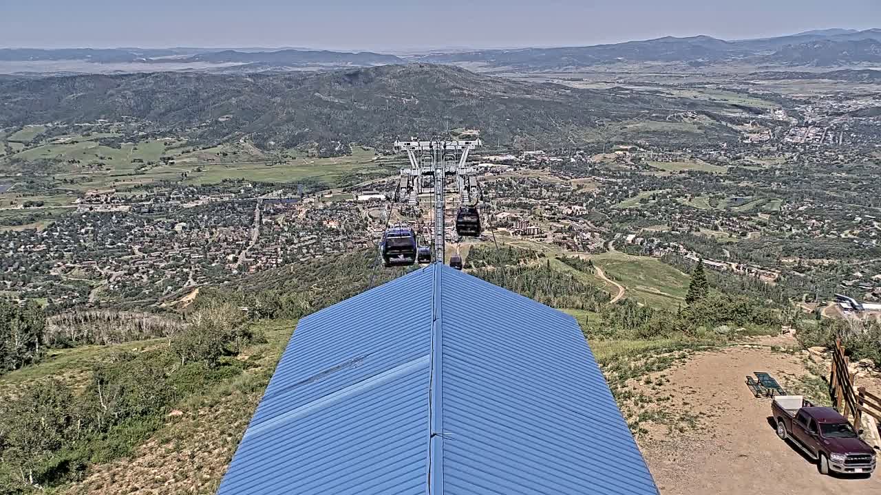 Steamboat Springs City Skyline from Thunderhead Lodge Roof Live Cam - Steamboat Springs, Routt County, Colorado, USA