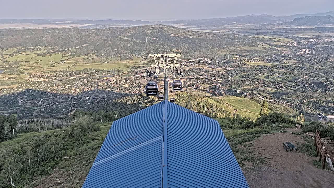 Steamboat Springs City Skyline from Thunderhead Lodge Roof Live Cam - Steamboat Springs, Routt County, Colorado, USA