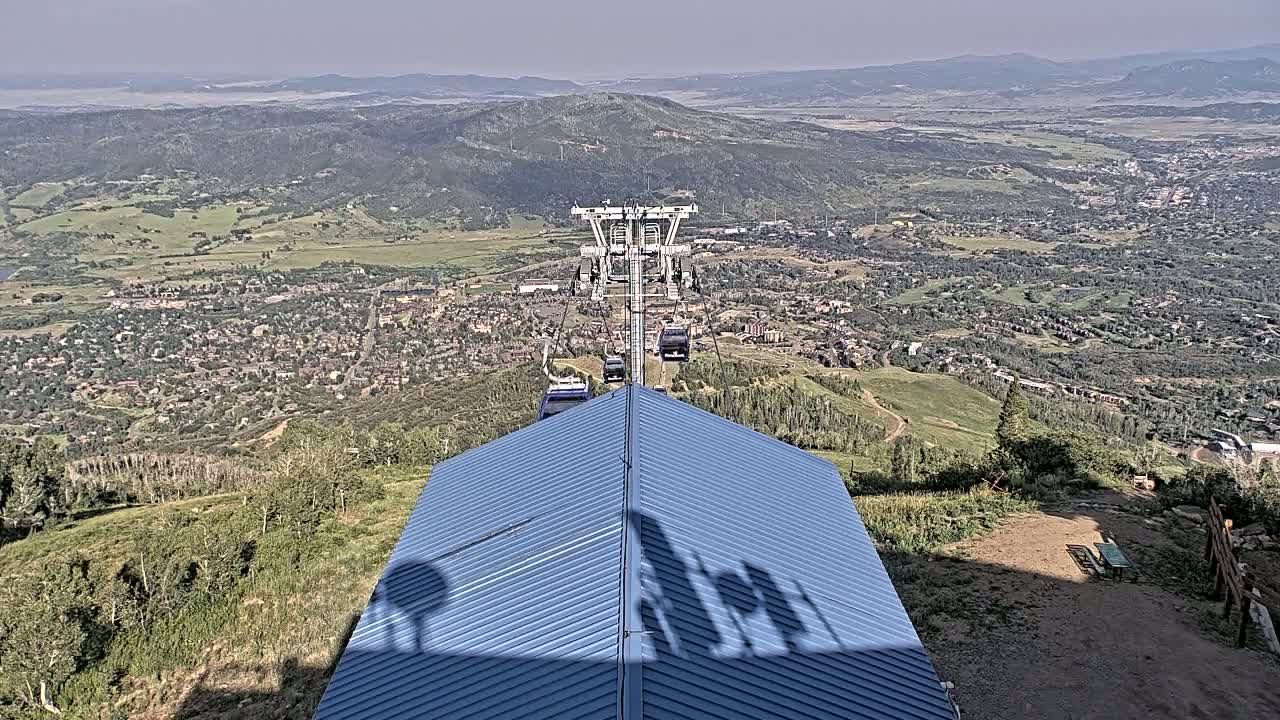 Steamboat Springs City Skyline from Thunderhead Lodge Roof Live Cam - Steamboat Springs, Routt County, Colorado, USA