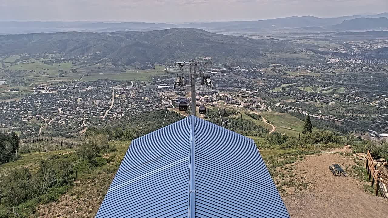 Steamboat Springs City Skyline from Thunderhead Lodge Roof Live Cam - Steamboat Springs, Routt County, Colorado, USA