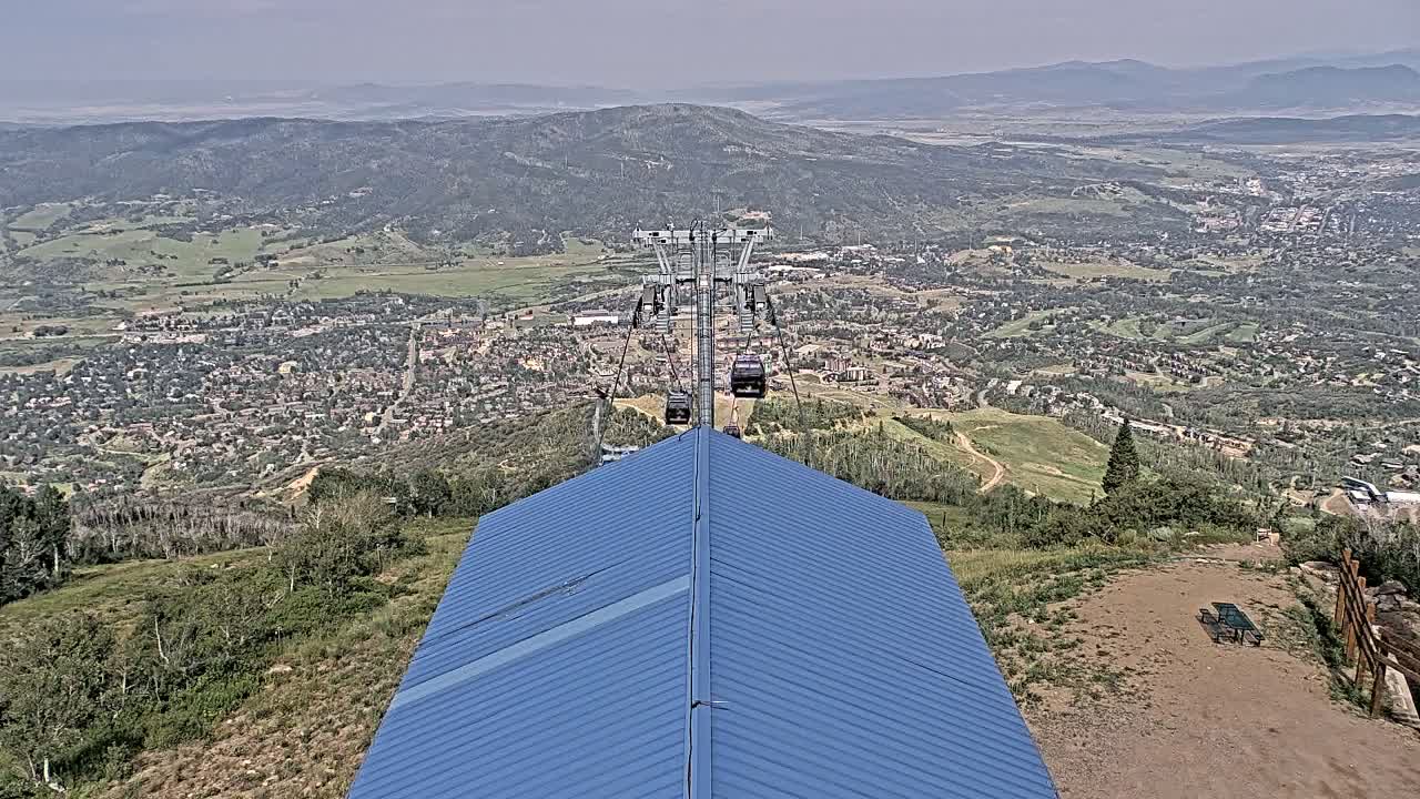 Steamboat Springs City Skyline from Thunderhead Lodge Roof Live Cam - Steamboat Springs, Routt County, Colorado, USA