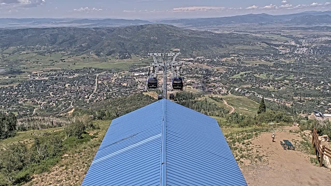 Steamboat Springs City Skyline from Thunderhead Lodge Roof Live Cam - Steamboat Springs, Routt County, Colorado, USA