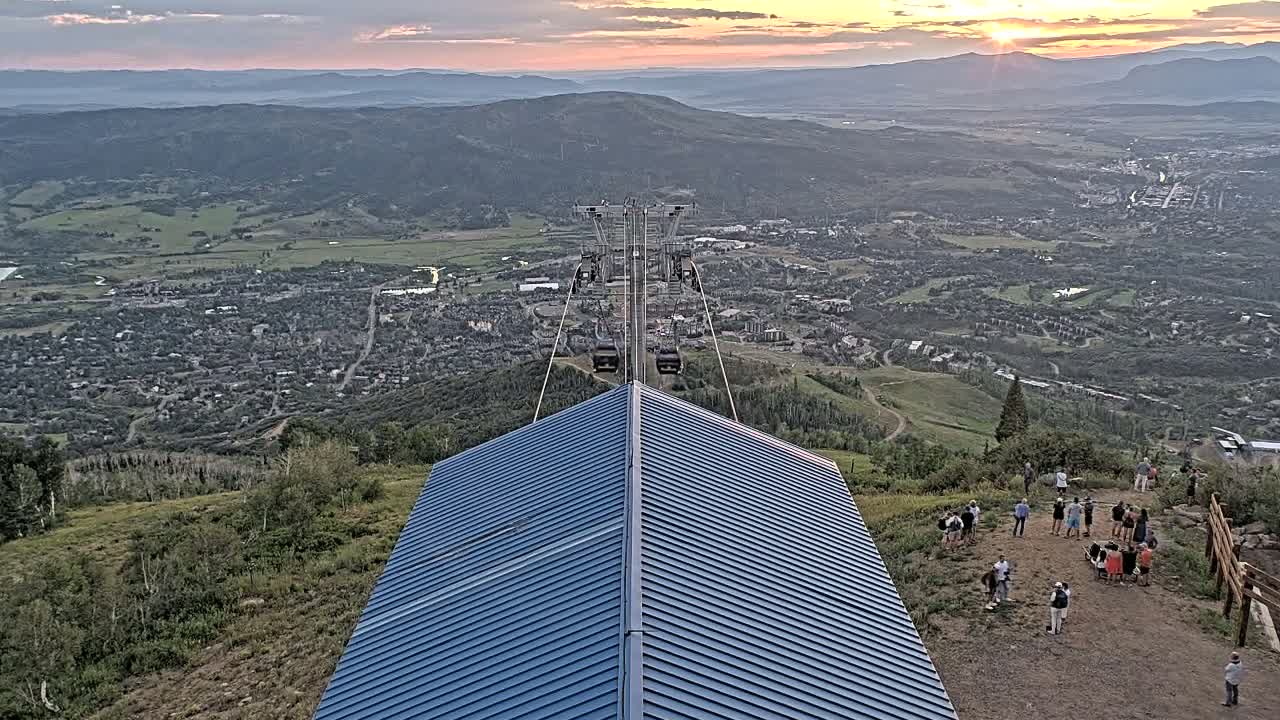 Steamboat Springs City Skyline from Thunderhead Lodge Roof Live Cam - Steamboat Springs, Routt County, Colorado, USA