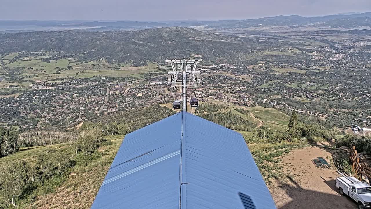Steamboat Springs City Skyline from Thunderhead Lodge Roof Live Cam - Steamboat Springs, Routt County, Colorado, USA