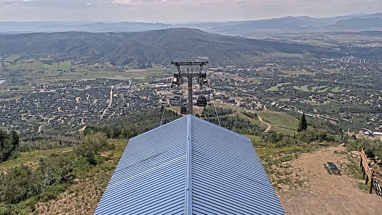 Steamboat Springs City Skyline from Thunderhead Lodge Roof Live Cam - Steamboat Springs, Routt County, Colorado, USA