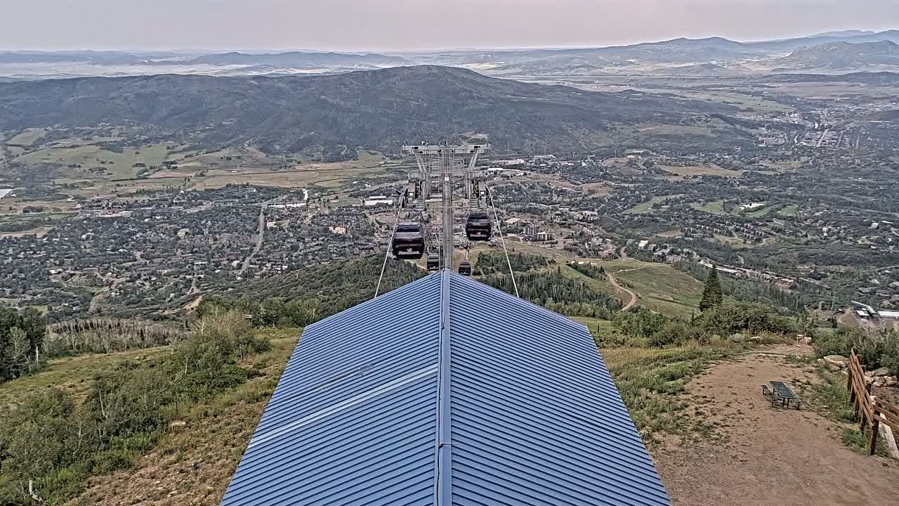 Steamboat Springs City Skyline from Thunderhead Lodge Roof Live Cam - Steamboat Springs, Routt County, Colorado, USA