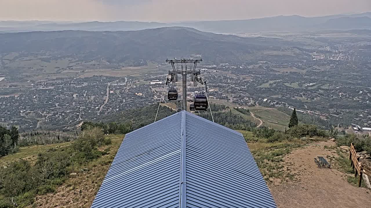 Steamboat Springs City Skyline from Thunderhead Lodge Roof Live Cam - Steamboat Springs, Routt County, Colorado, USA