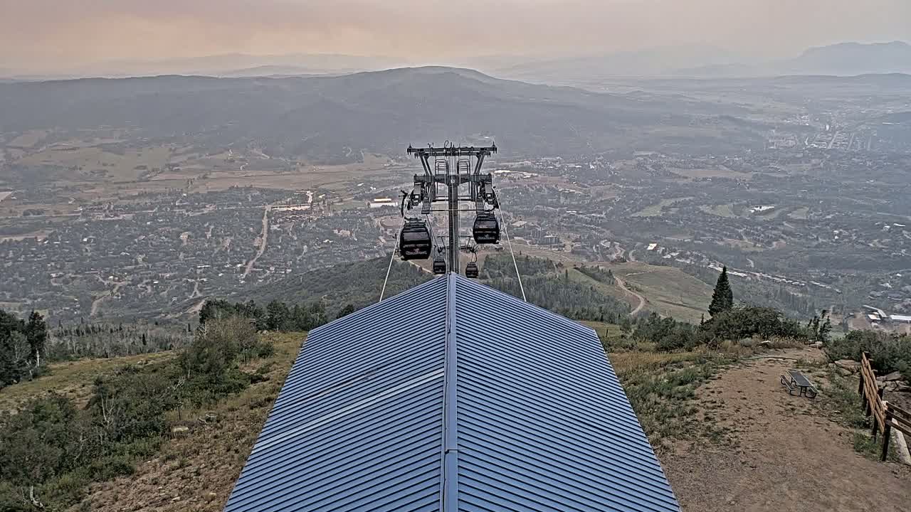 Steamboat Springs City Skyline from Thunderhead Lodge Roof Live Cam - Steamboat Springs, Routt County, Colorado, USA