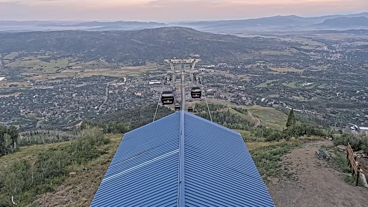 Steamboat Springs City Skyline from Thunderhead Lodge Roof Live Cam - Steamboat Springs, Routt County, Colorado, USA