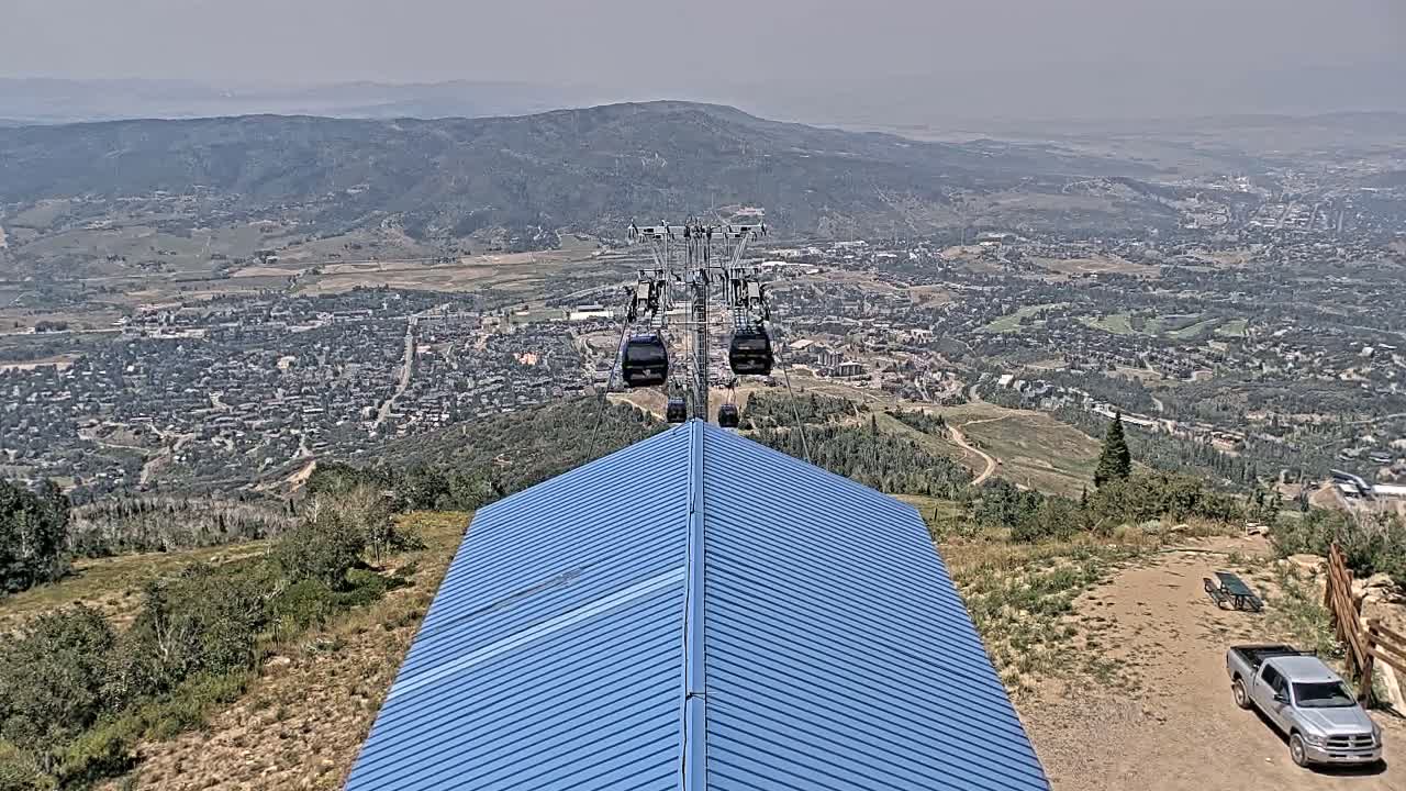 Steamboat Springs City Skyline from Thunderhead Lodge Roof Live Cam - Steamboat Springs, Routt County, Colorado, USA