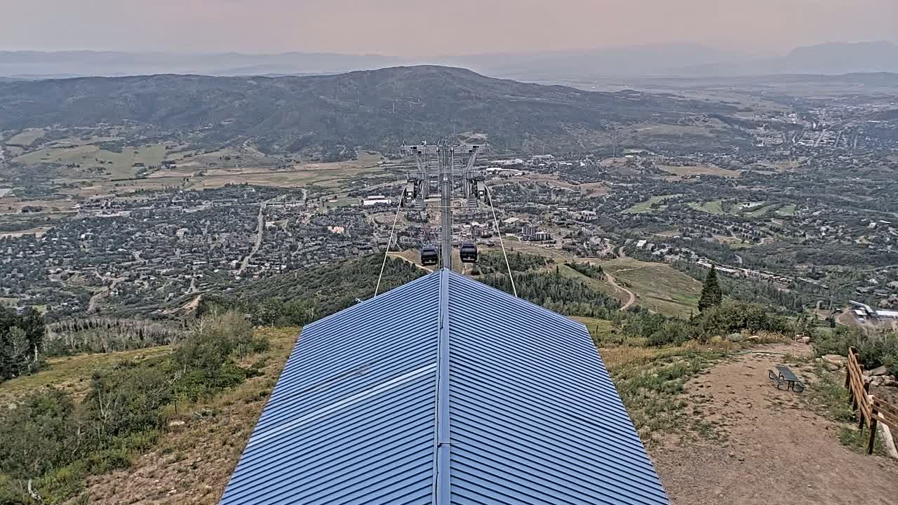 Steamboat Springs City Skyline from Thunderhead Lodge Roof Live Cam - Steamboat Springs, Routt County, Colorado, USA