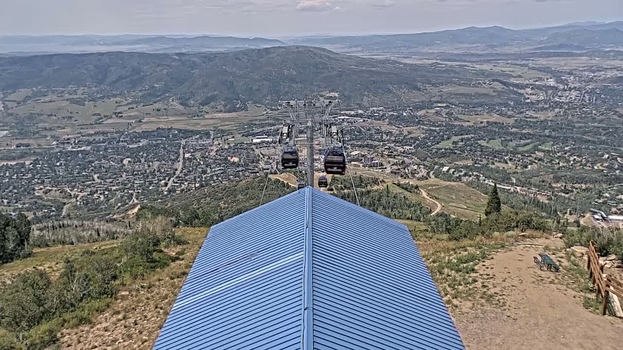 Steamboat Springs City Skyline from Thunderhead Lodge Roof Live Cam - Steamboat Springs, Routt County, Colorado, USA