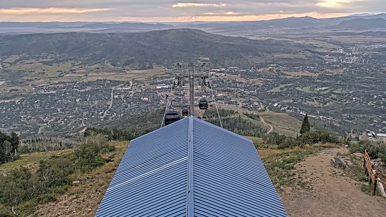Steamboat Springs City Skyline from Thunderhead Lodge Roof Live Cam - Steamboat Springs, Routt County, Colorado, USA