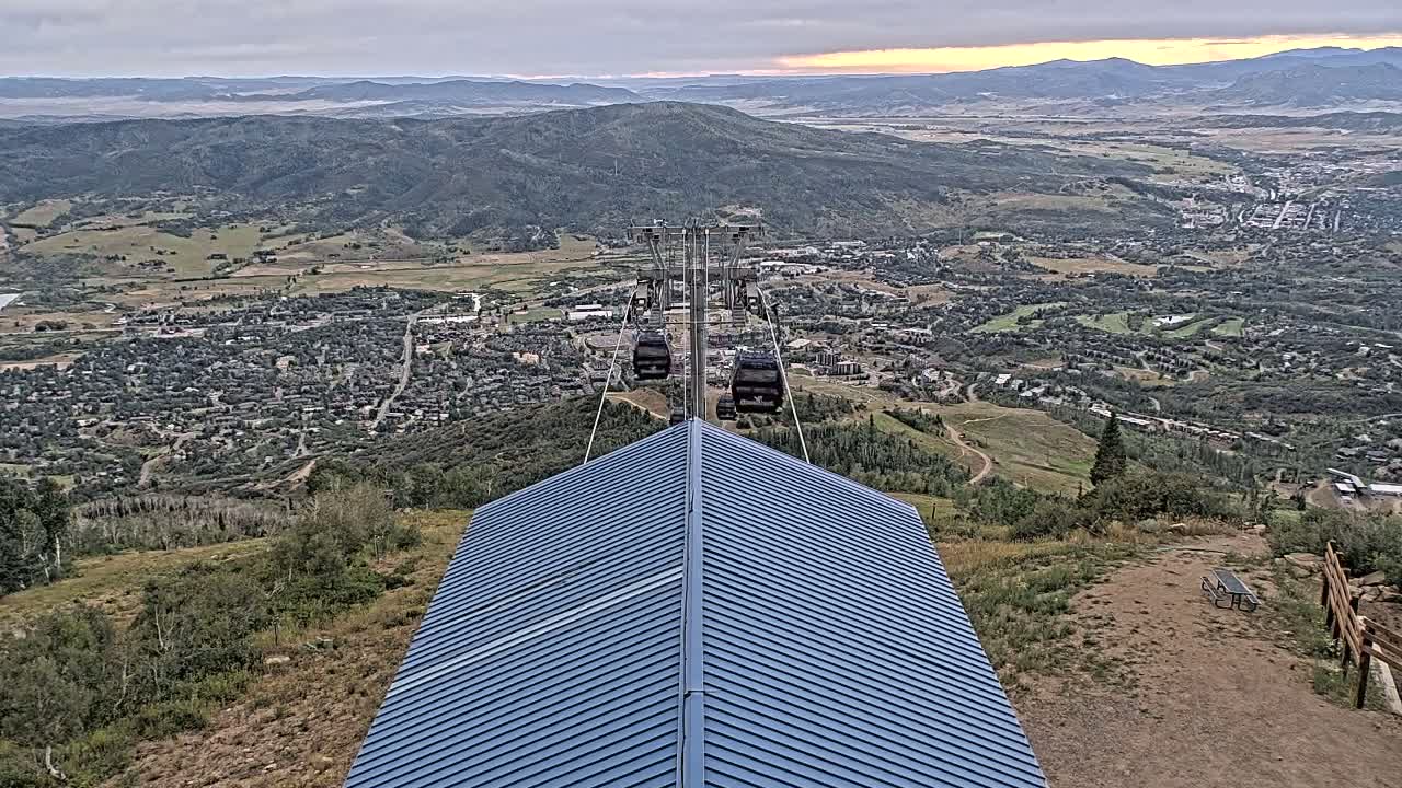 Steamboat Springs City Skyline from Thunderhead Lodge Roof Live Cam - Steamboat Springs, Routt County, Colorado, USA