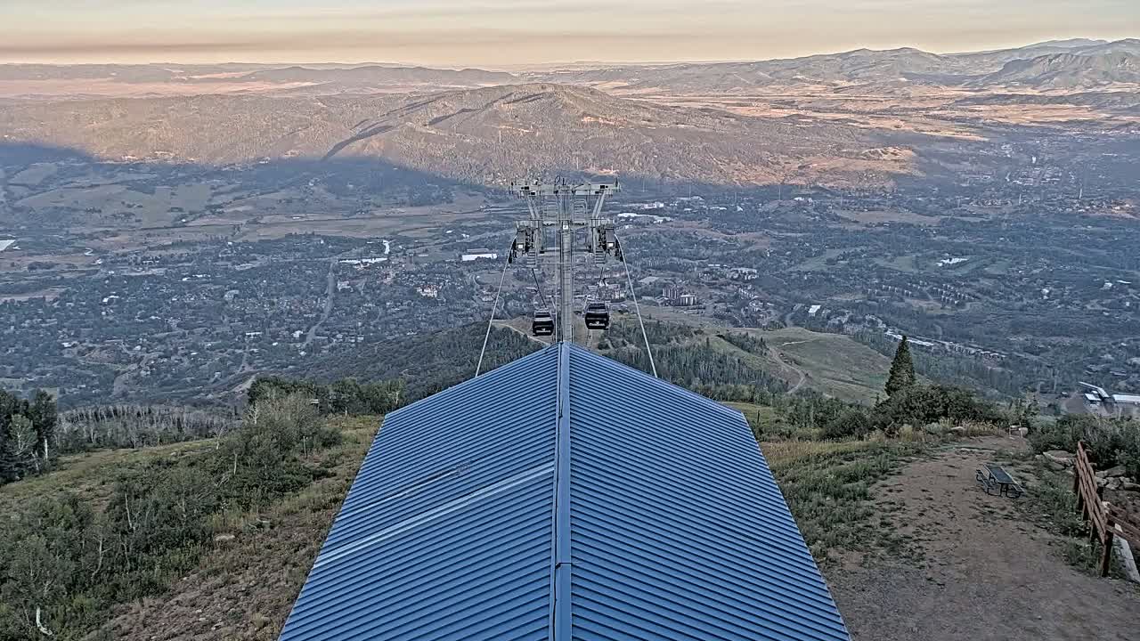 Steamboat Springs City Skyline from Thunderhead Lodge Roof Live Cam - Steamboat Springs, Routt County, Colorado, USA