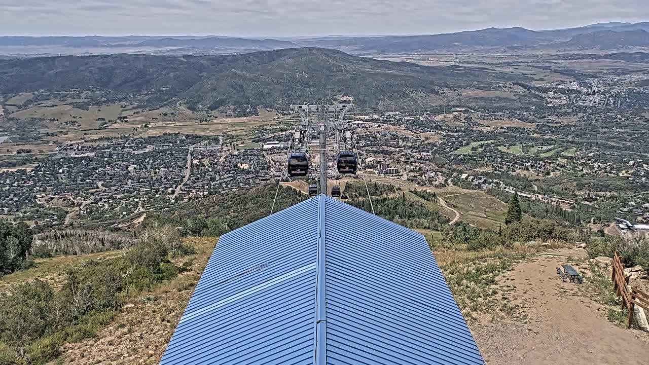 Steamboat Springs City Skyline from Thunderhead Lodge Roof Live Cam - Steamboat Springs, Routt County, Colorado, USA