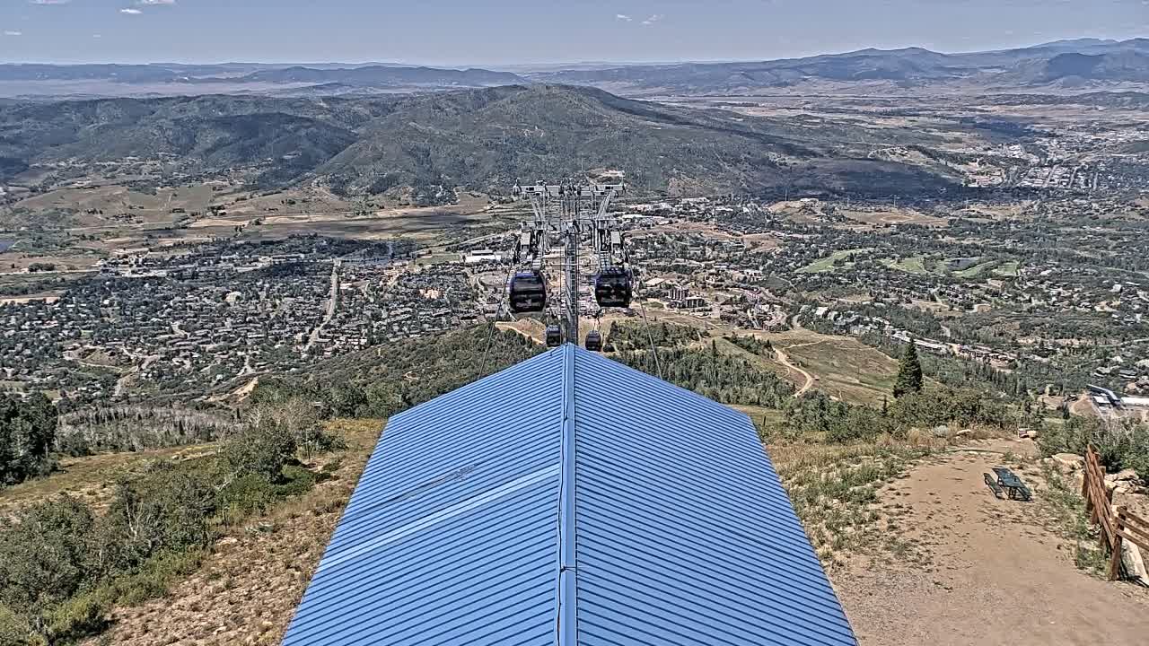 Steamboat Springs City Skyline from Thunderhead Lodge Roof Live Cam - Steamboat Springs, Routt County, Colorado, USA